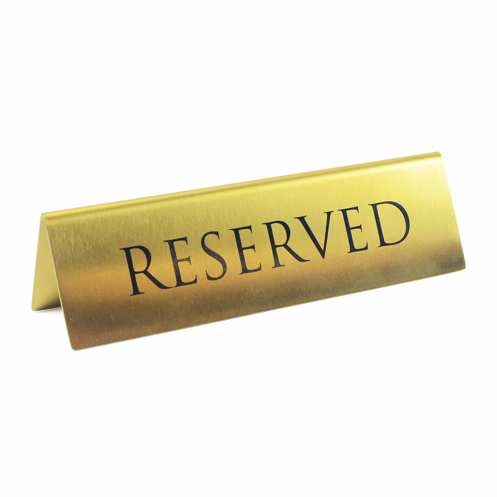 Golden Metal Table Top Reserved Sign for Restaurants, Wedding, Ceremony and E…