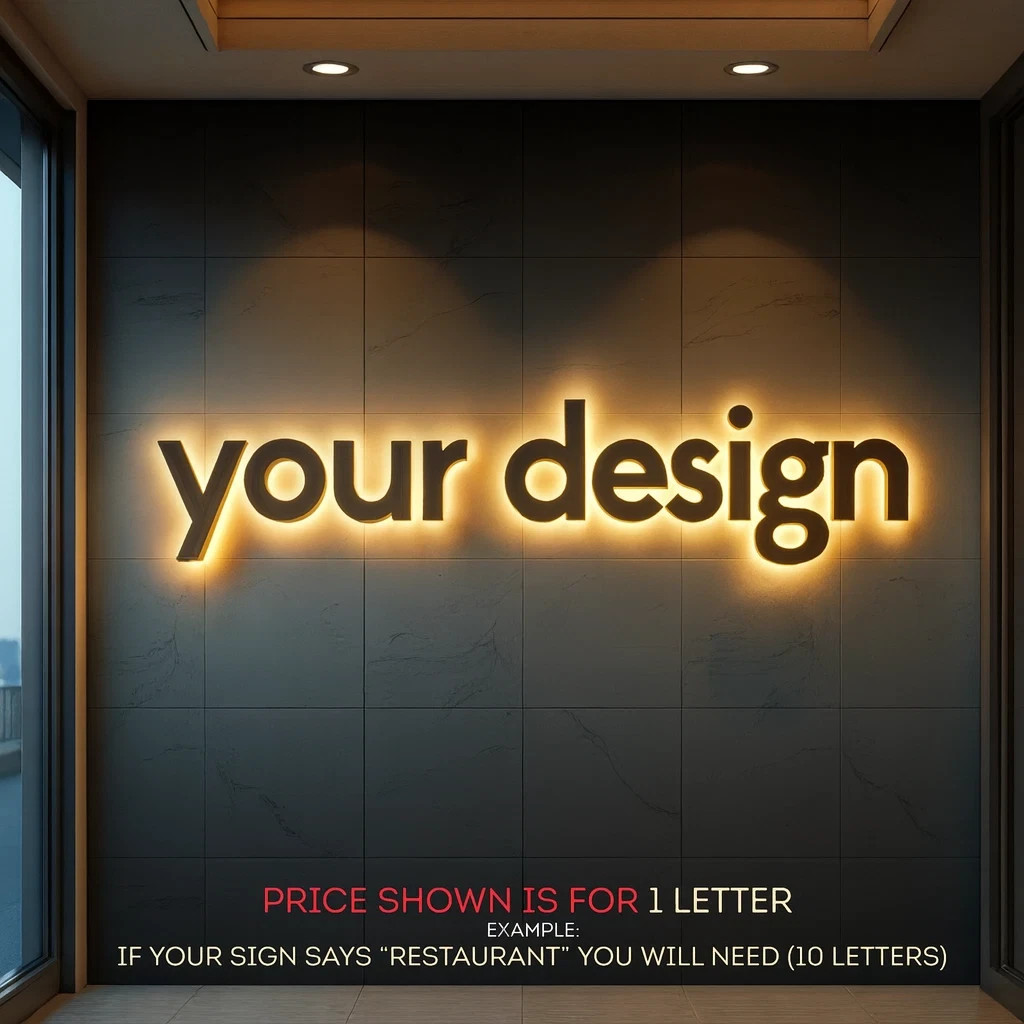 𝑵𝓙̶ Your Design Custom 3D Channel Letters Illuminated & Non-Illuminated
