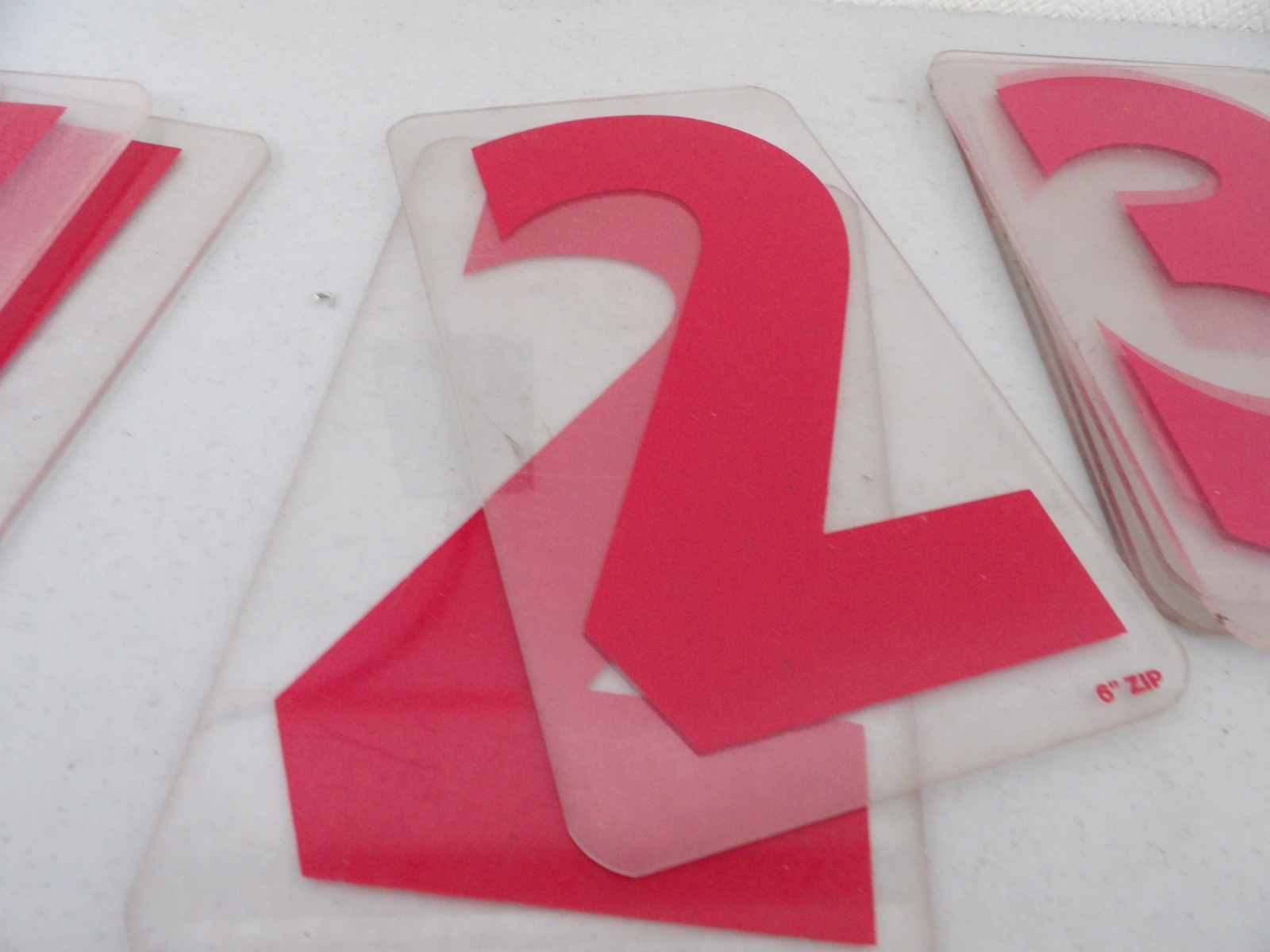Lot of 6&Prime; Tall Red Marquee Sign Hard Plastic Numbers ( Zip Brand )