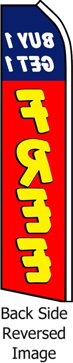 BUY 1 GET 1 FREE FLUTTER FLAG Tall Advertising Sign Feather Swooper Ad Banner