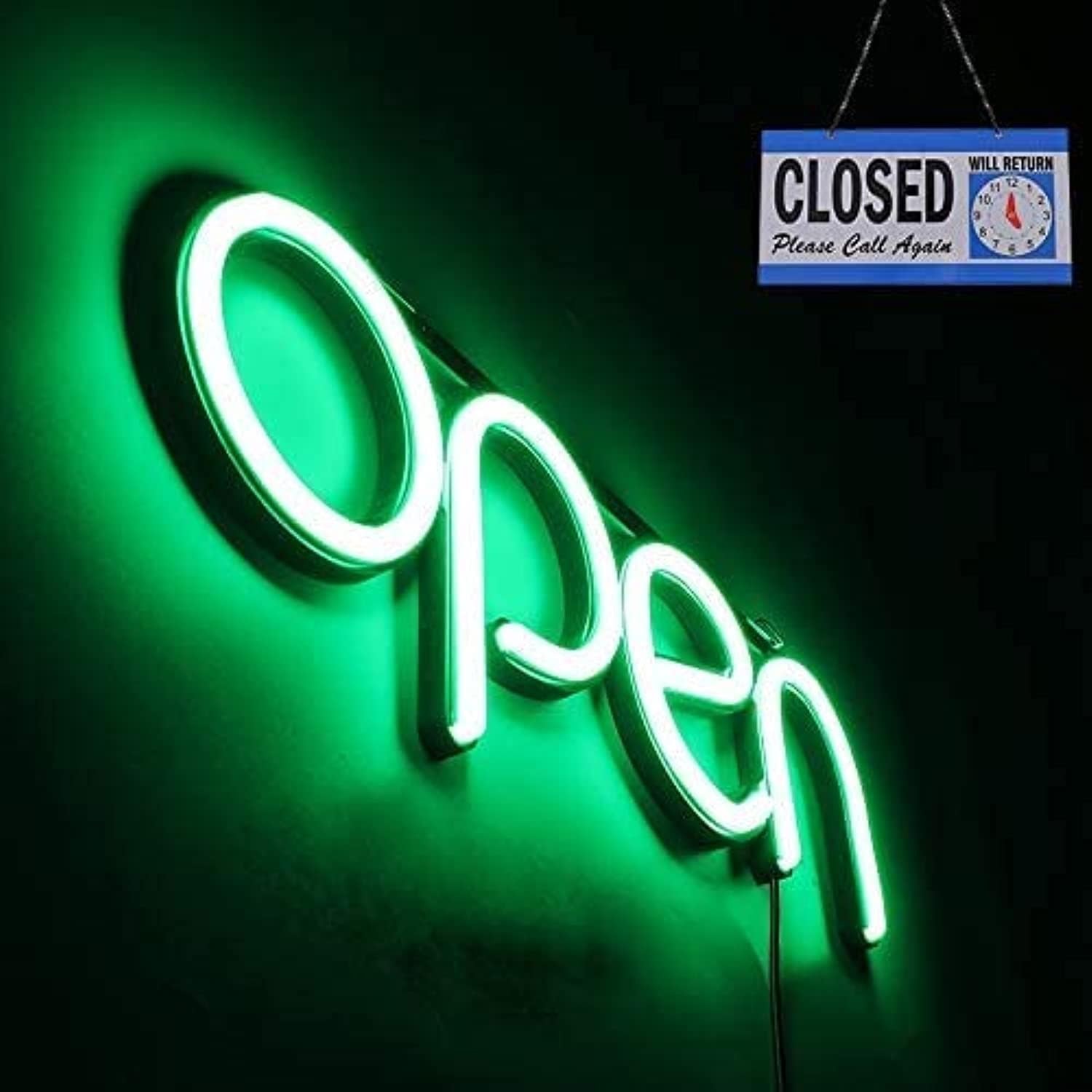 LED Open Sign,16×6 inch Open Sign for Business,With multiple flashing modes, Ide