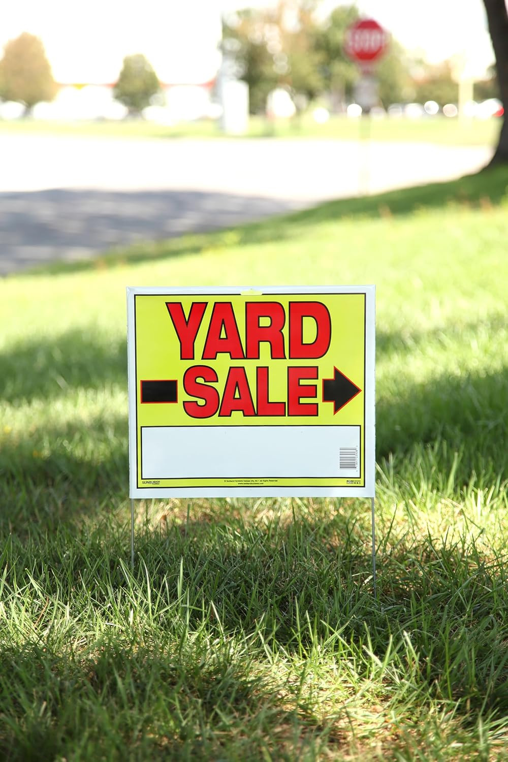 Double Sided Yard Sale Sign with Metal Stake 10 Pack 22 X 14 Yellow Red