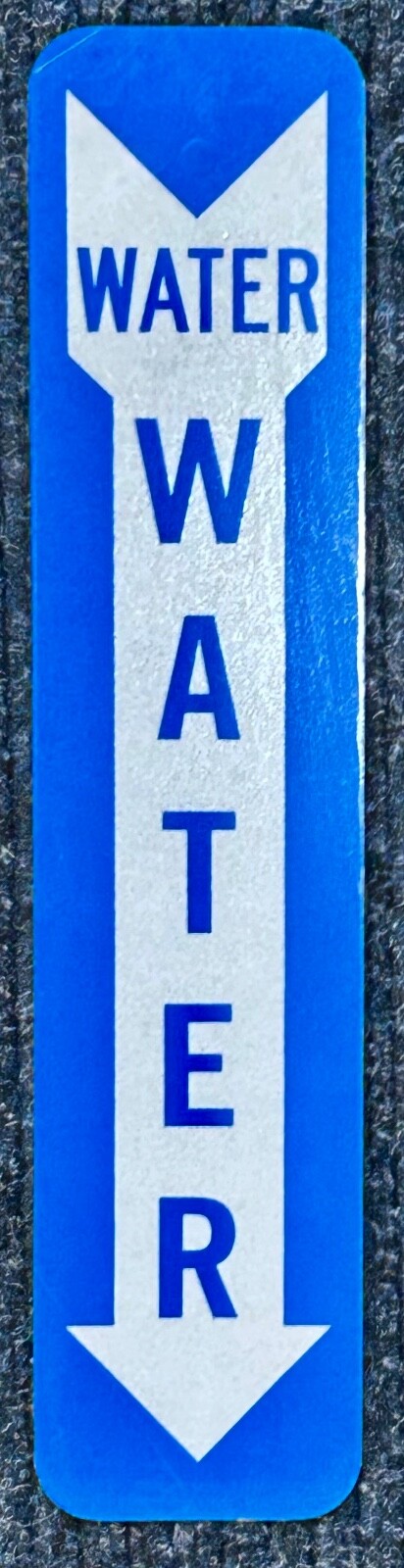 Aluminum Contractor’s 4” x 18” ARROW WATER SIGN – New Old Stock