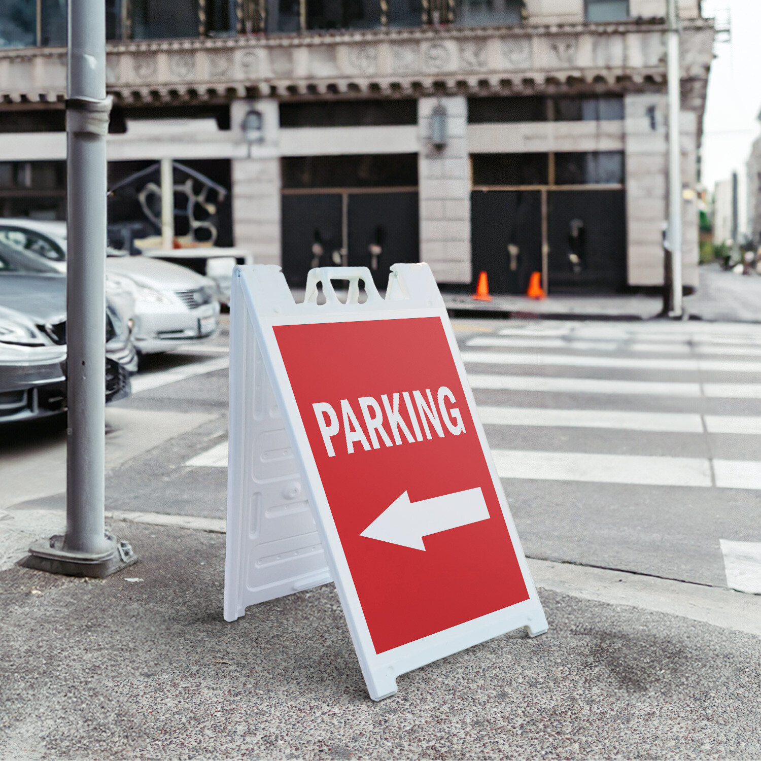 A-frame Sidewalk Parking With Arrow 24&Prime; x 36&Prime; Double Sided A-Frame Sidewalk Sign