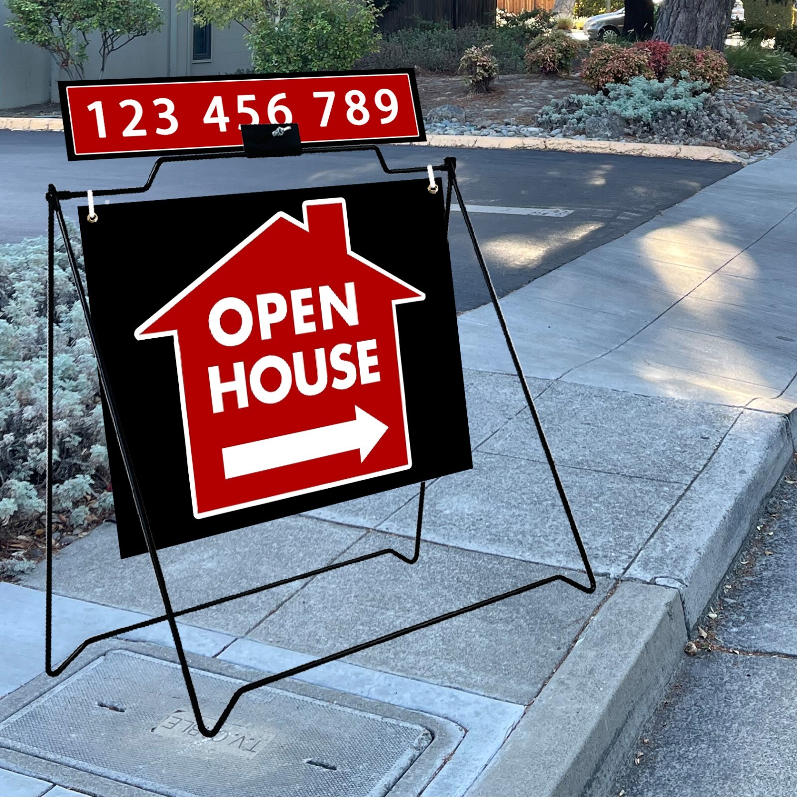 BLACK A Frame Metal Stand for OPEN HOUSE SIGN for Realtor 18&Prime;x22&Prime; 2 UNIT