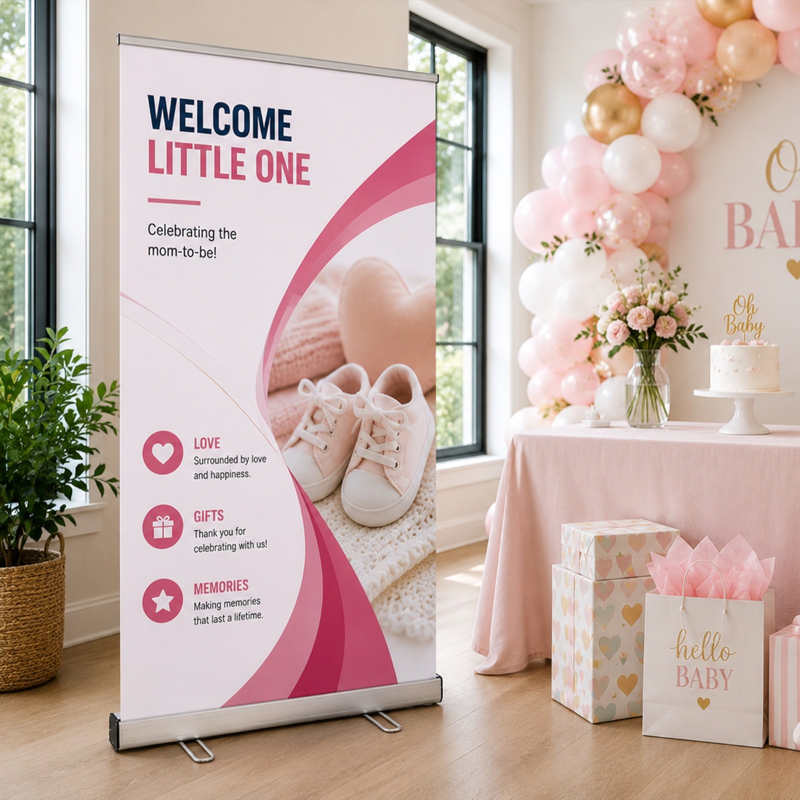Heavy Duty Retractable Banner Stand Trade Show Banner Stand with Carrying Bag