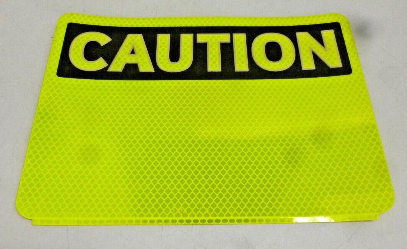 NEW BRADY Reflective Vinyl Caution Sign, 7&Prime; x 10&Prime;, BLK/YEL, Adhesive, 102457