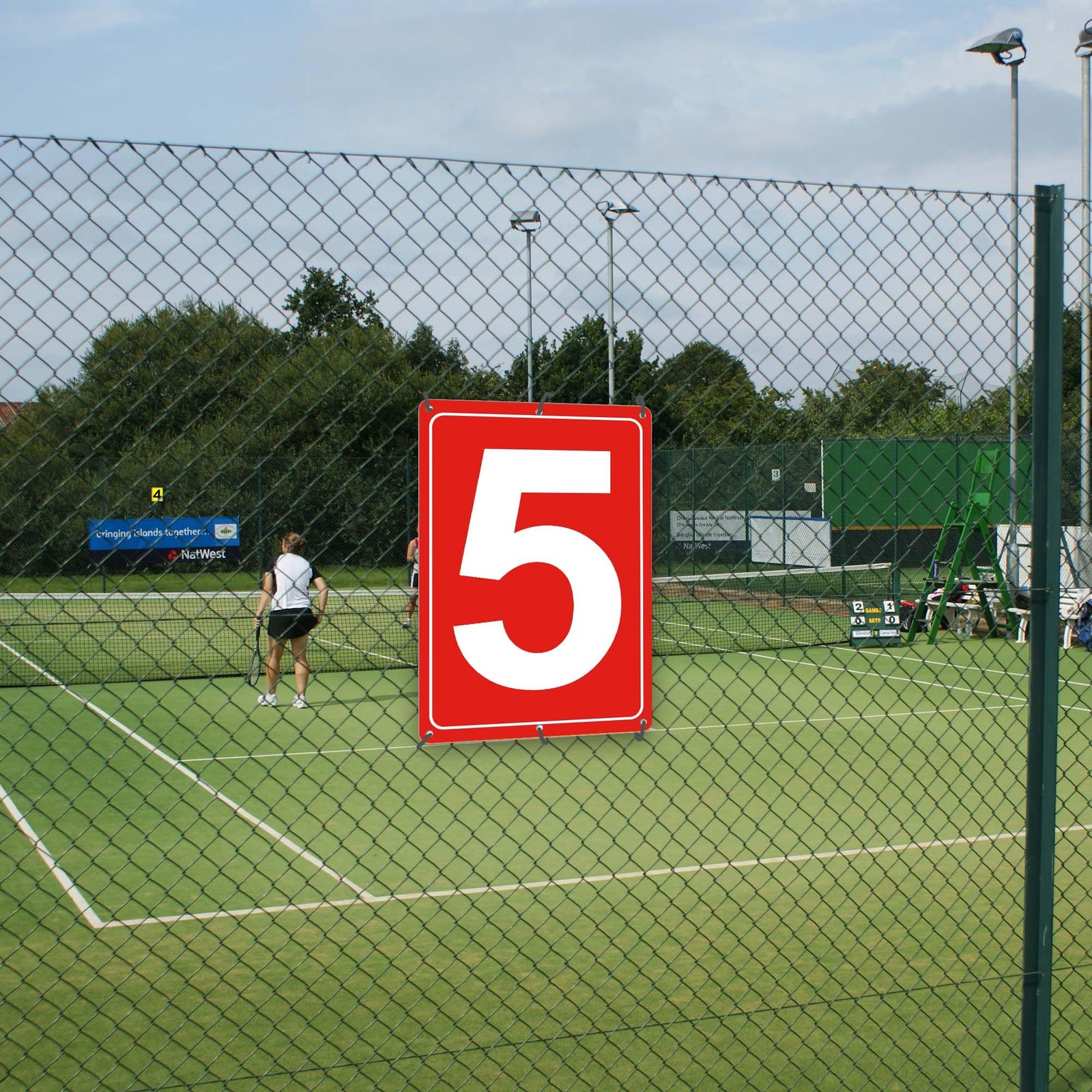 Numbered Sign 5 Aluminum Tennis Court Signage 12×8 Inch Parking Lot Metal