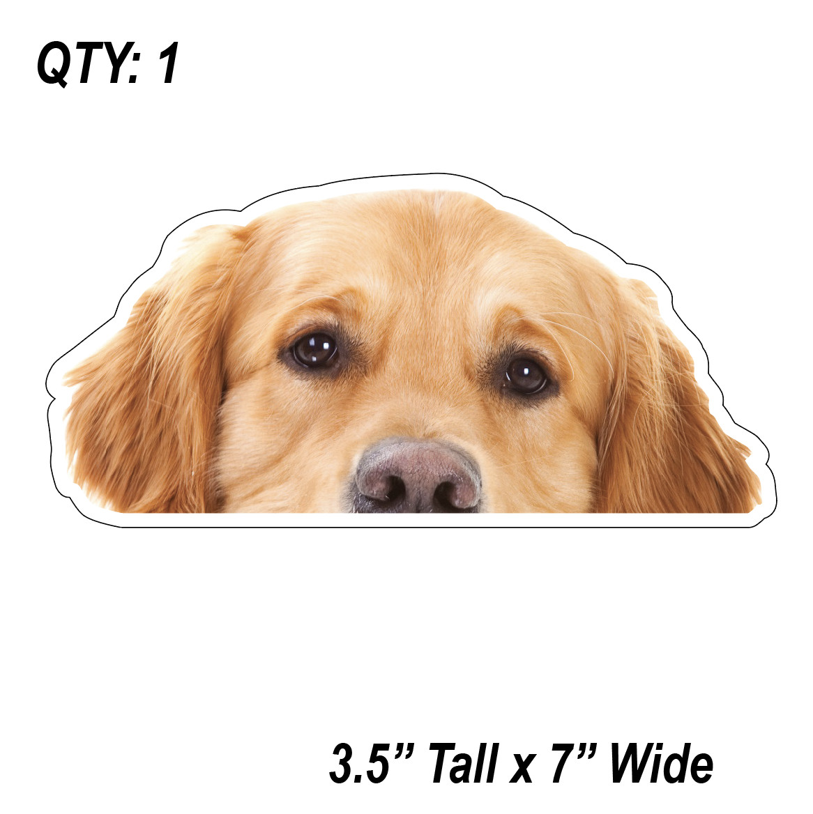 (1) Golden Retriever DOG Peeper Sticker Window Peep Decal Car Auto Puppy AKC NEW