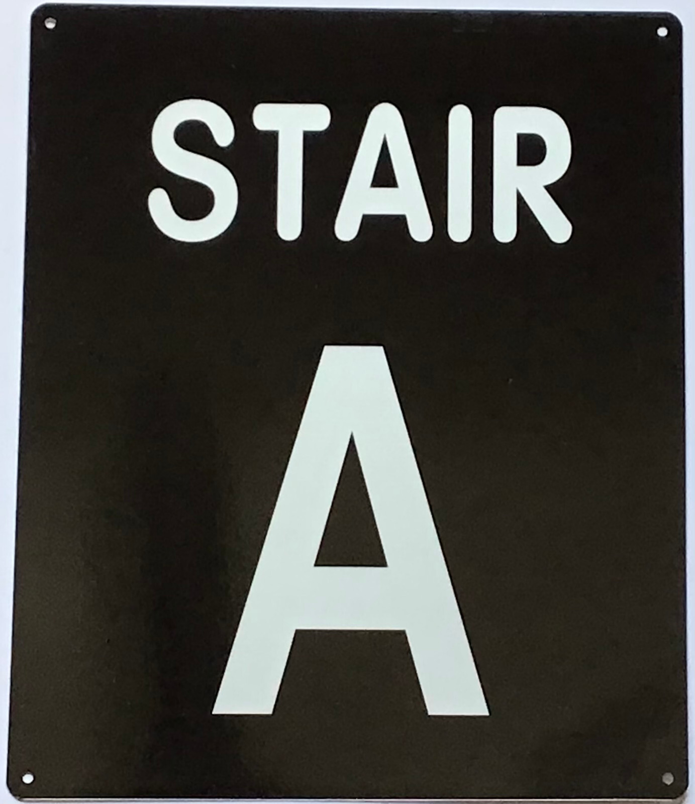 STAIR A SIGN (10X12, Black Background, Aluminum)-REF24-1027