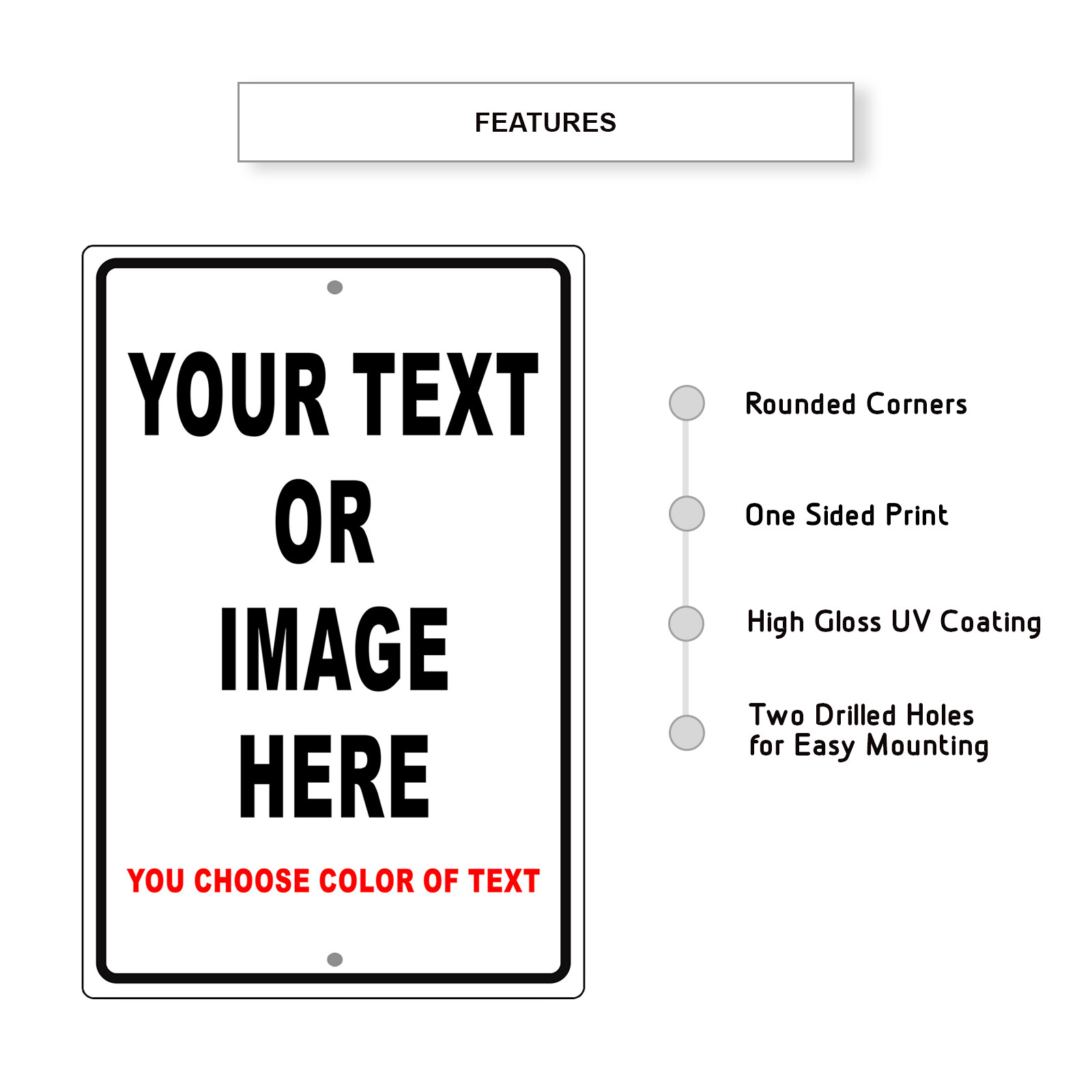 Personalized Your Own Choice Words Or Image Custom Designs Aluminum Metal Sign
