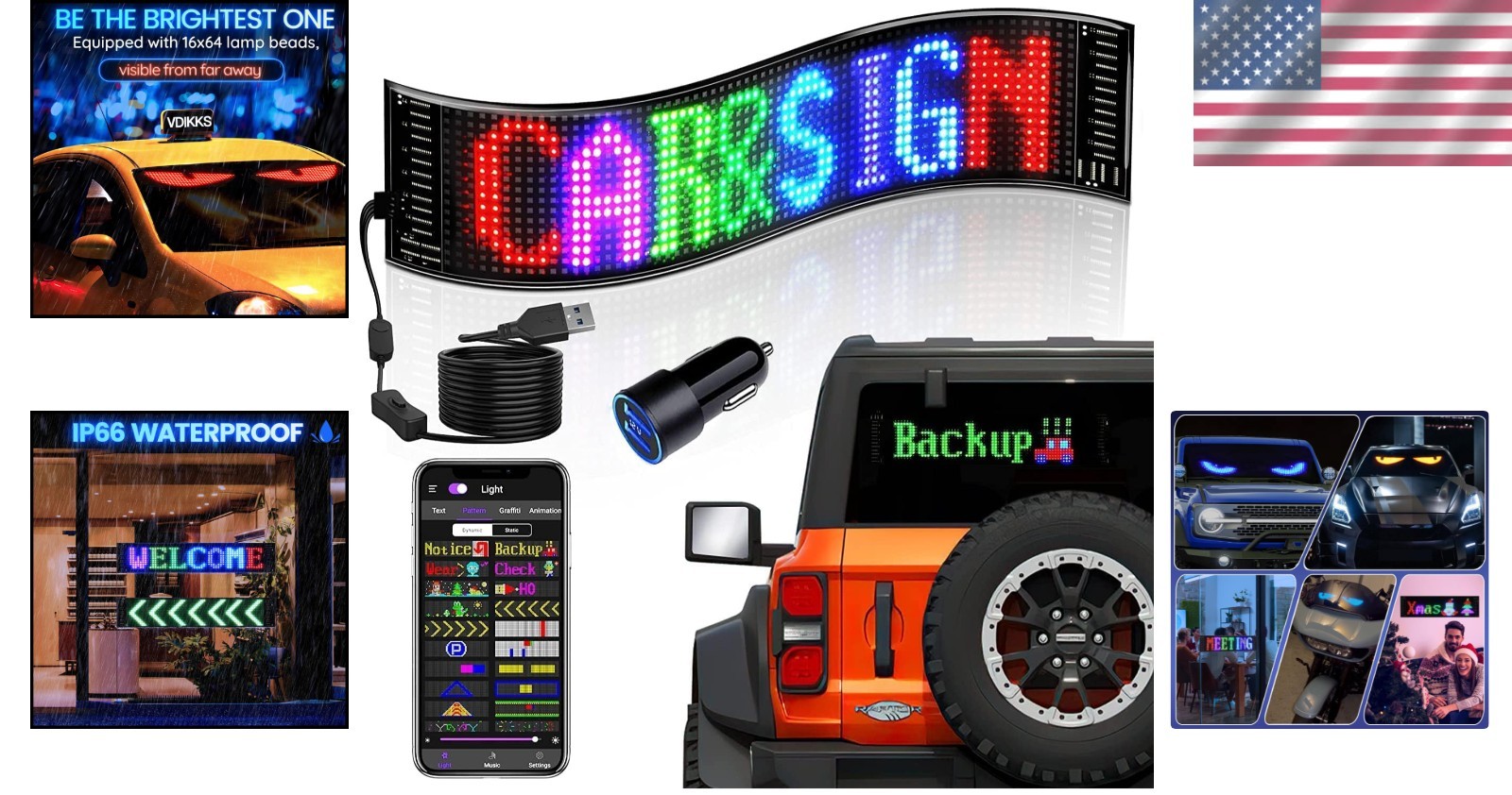 High-Quality LED Sign 14.6 »x3.6 » – Customizable Scrolling Messages for Events