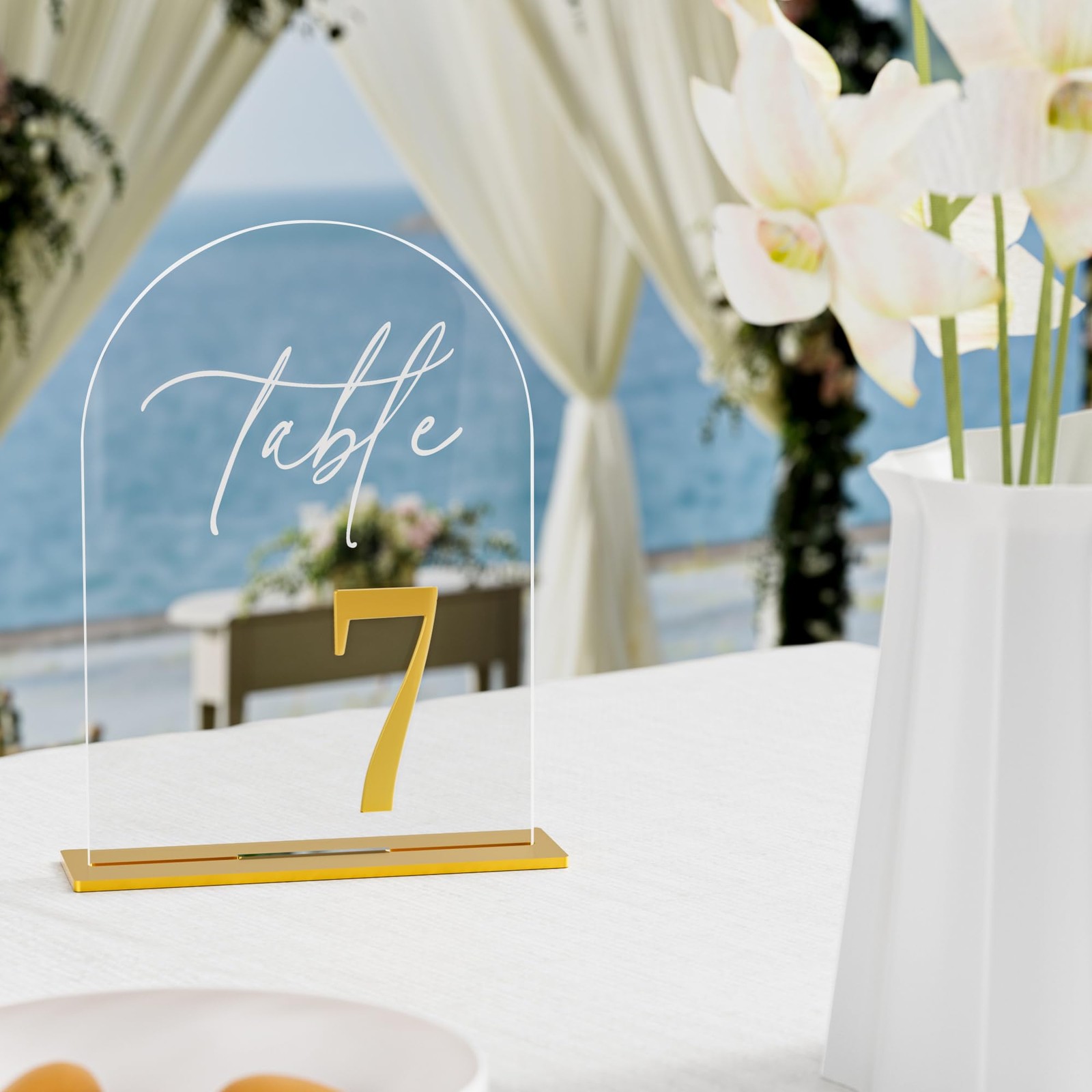 Arch Wedding Table Numbers 1-20 w/Stand, Gold 3D Table Numbers for Reception …