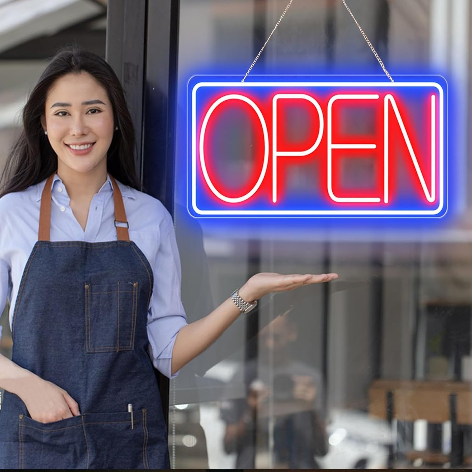 16.5&Prime; X 9&Prime; Led Neon Open Signs for Business – 12V/2A Ultra Bright Led Neon Sign