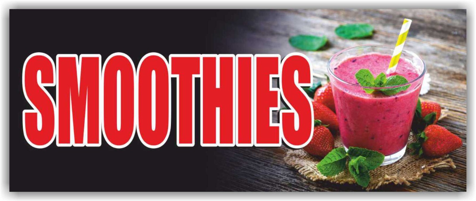 SMOOTHIES Advertising Banner Vinyl Sign health food fresh fruits tea bar drink