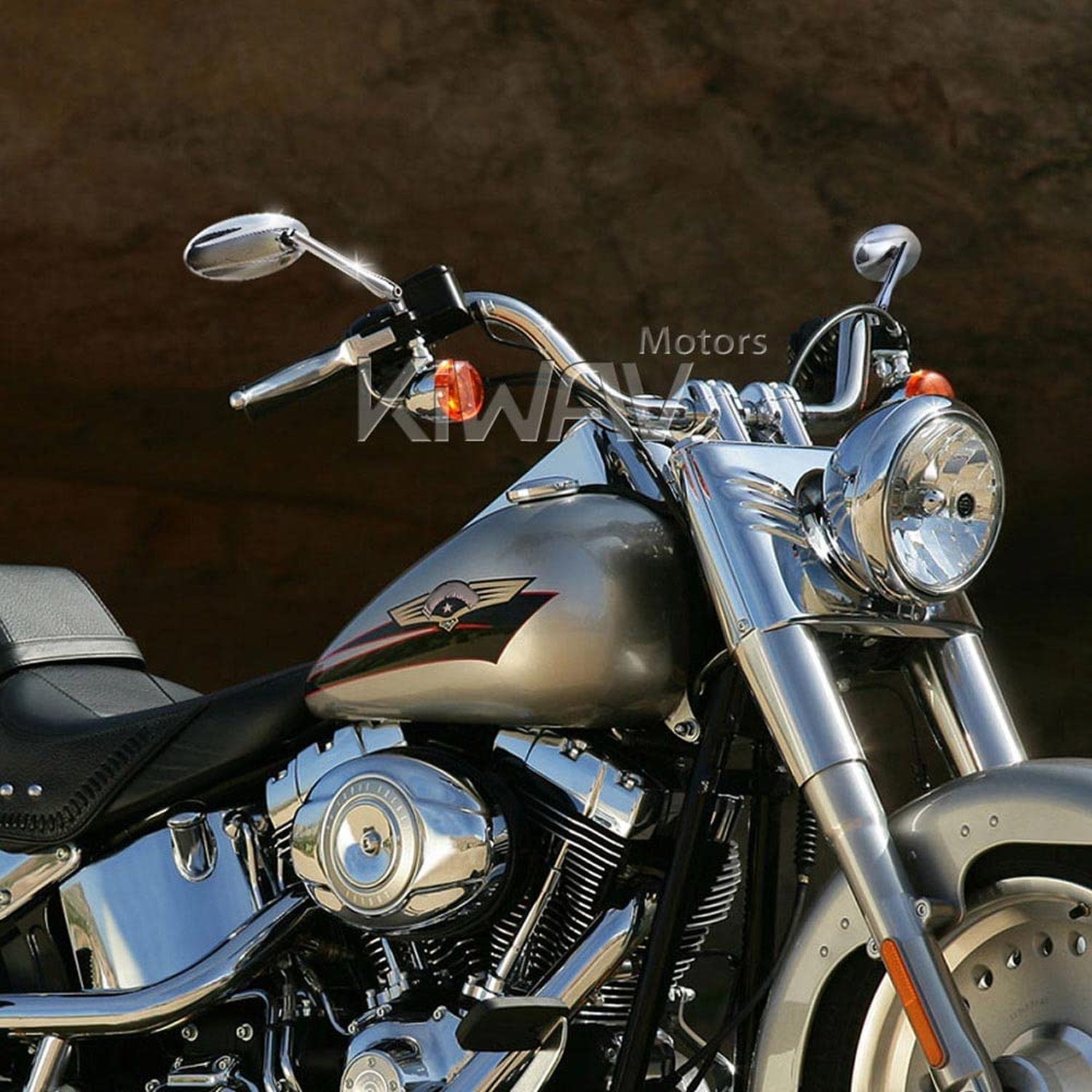 KiWAV Motorcycle Mirrors Rear View Side Ultra Polished Chrome Oval Slim Shape…