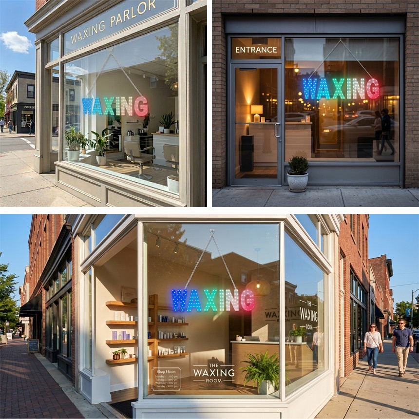 EPL Signs WAXING RGBW LED Sign Business 7&Prime;x28&Prime; Remote 4G Full-color Changes
