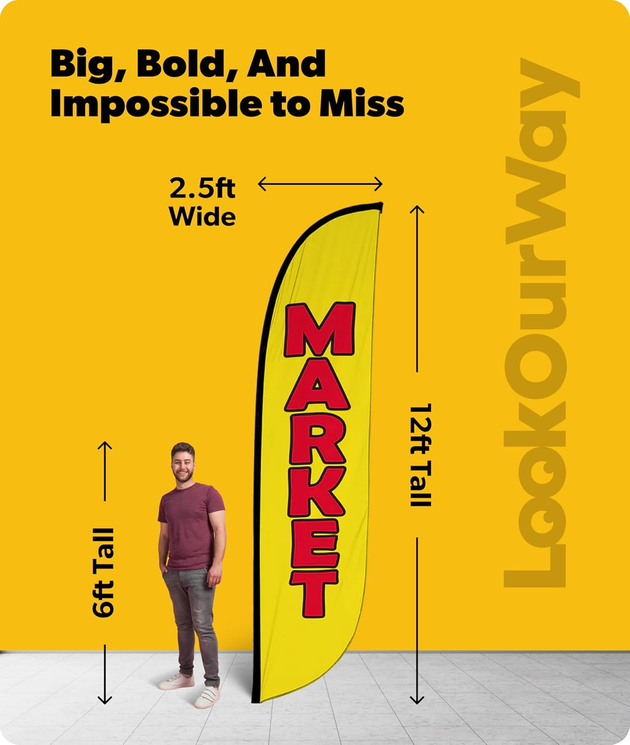 12ft Outdoor Feather Flag Advertising Banner Business Event Sign