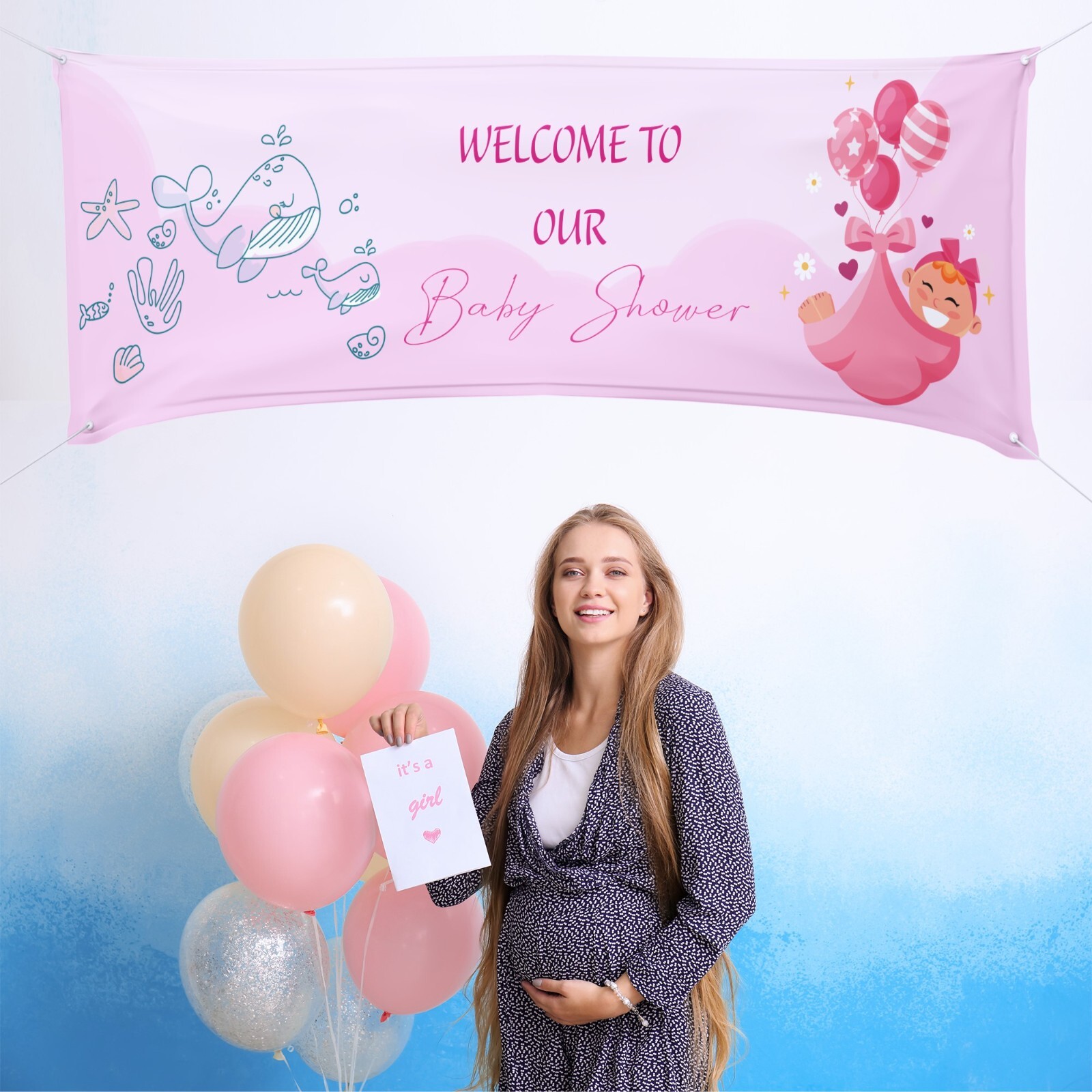 Custom Baby Shower Vinyl Banner, Baby Shower Banner, Different Sizes Available