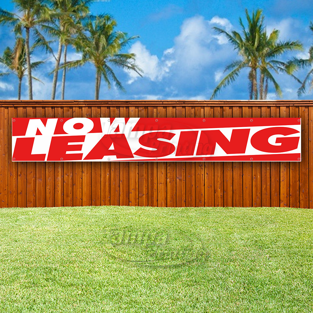 NOW LEASING Advertising Vinyl Banner Flag Sign LARGE HUGE XXL SIZES