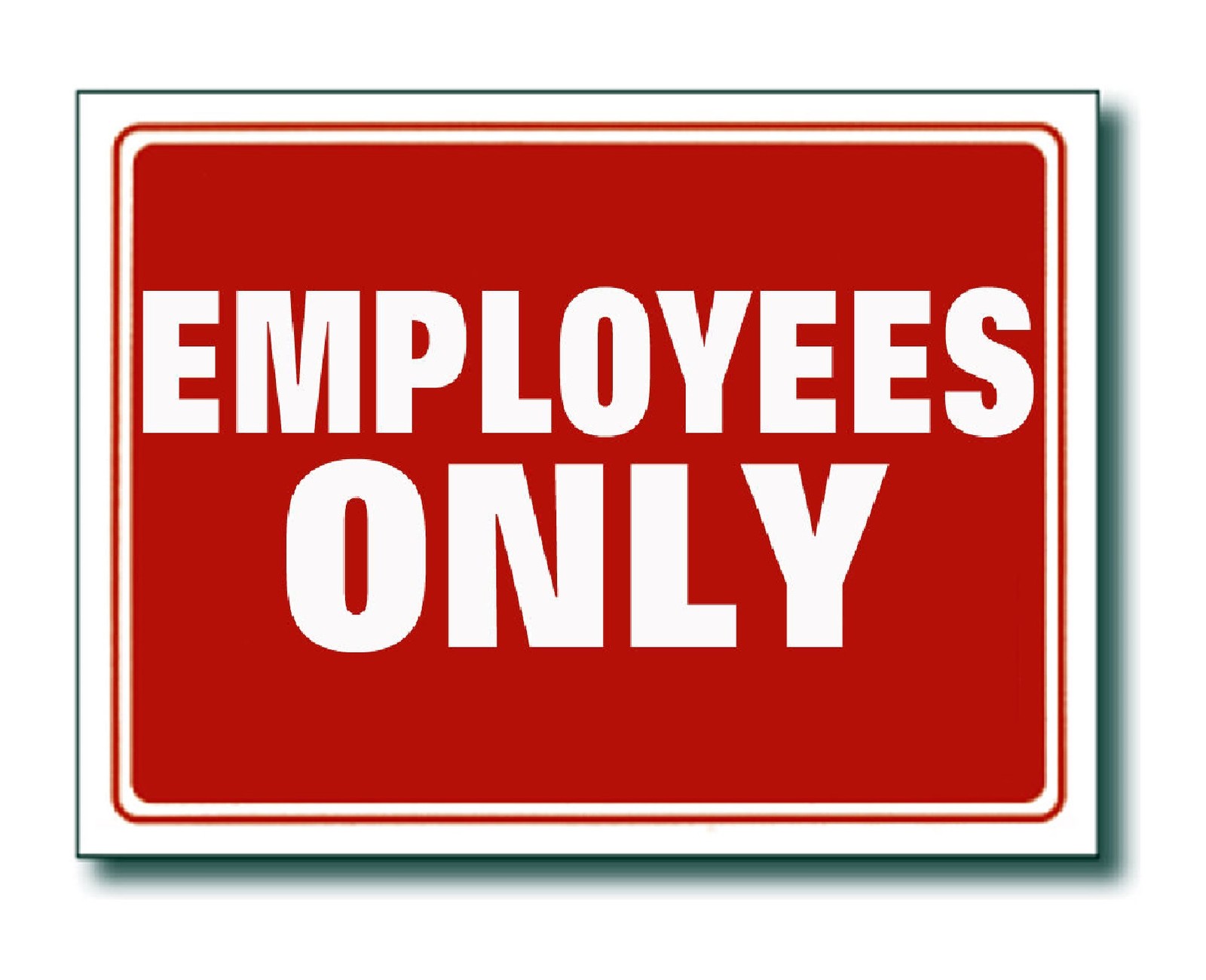 2 Pcs 9 x 12 Inch Red & White Flexible Plastic  » Employees ONLY » Sign