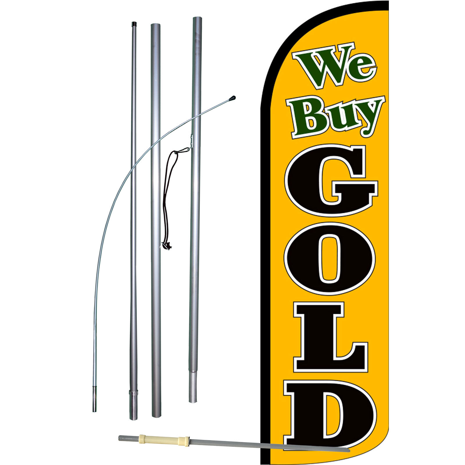 We Buy Gold Yellow Swooper Flag Kit