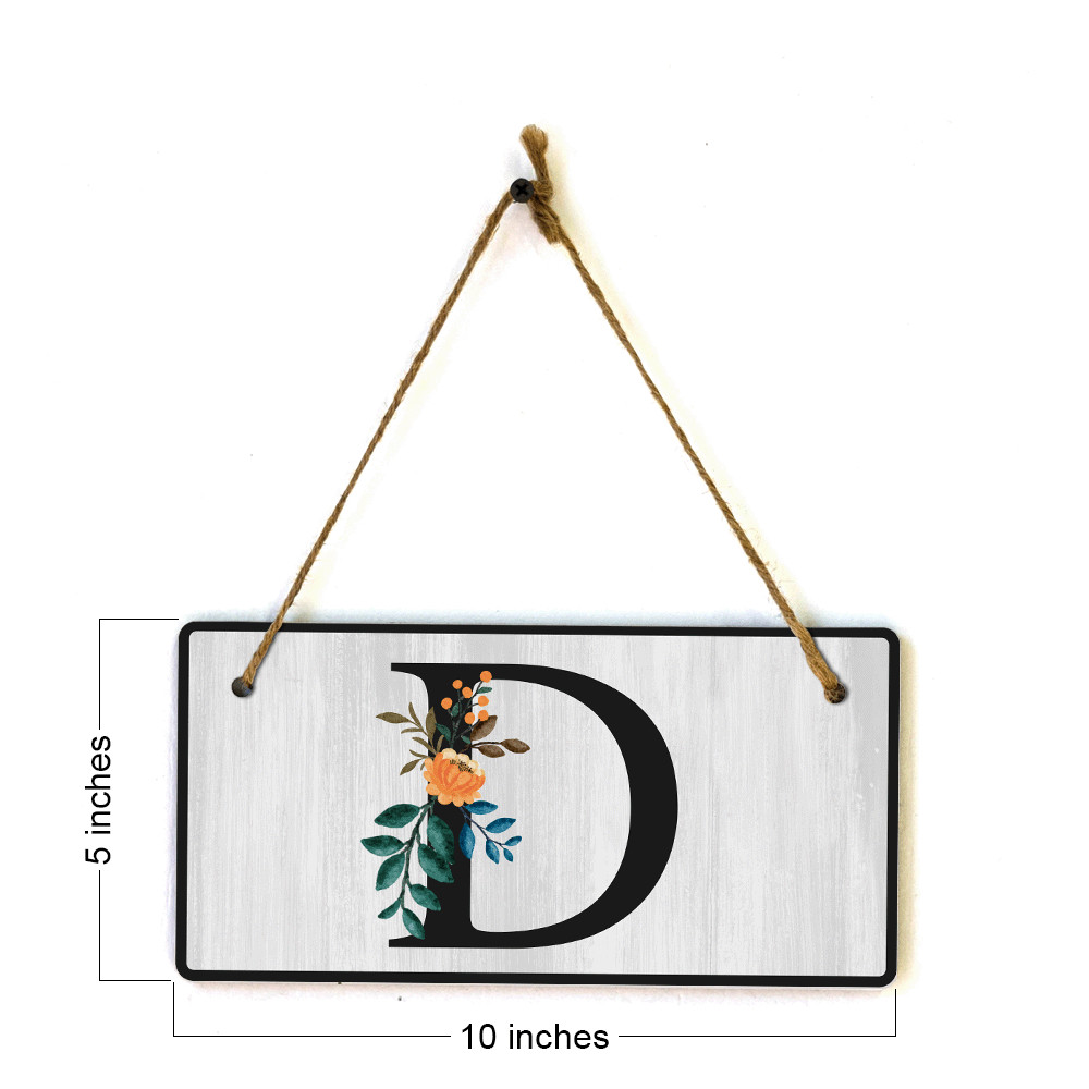 D Flower Decor 5×10 Hanging Wall or Door Sign | Alphabet Letter Room Decoration
