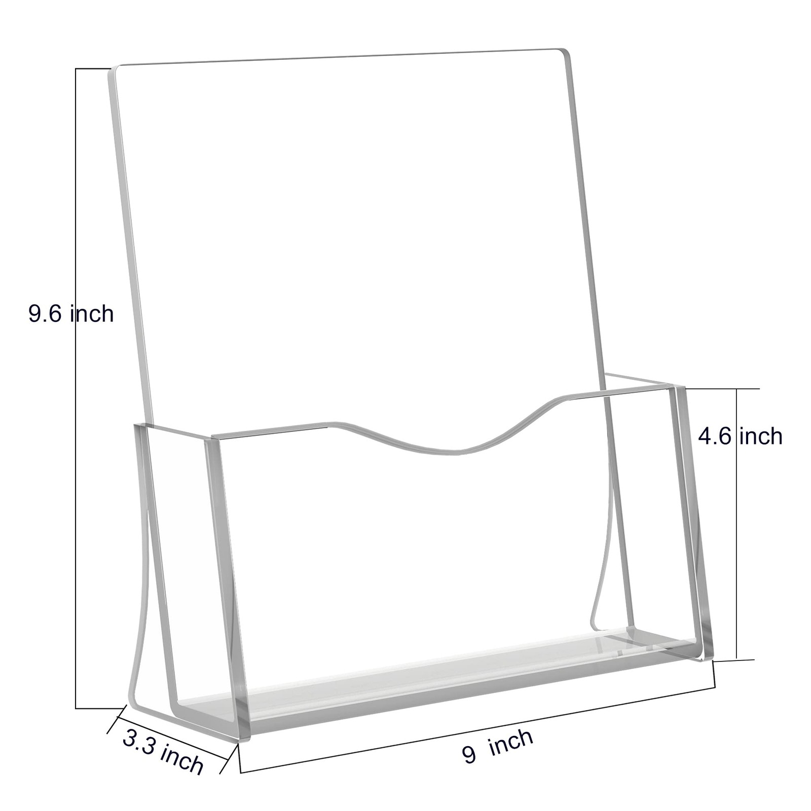 Acrylic Brochure Holder, 8.5 x 11 inches Clear Literature