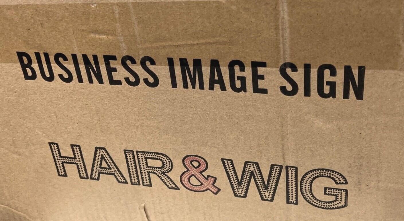 Business Image Signs « Hair & Wig » LED White & Fuchsia EP-H&WS5MIX (Single SIgn)