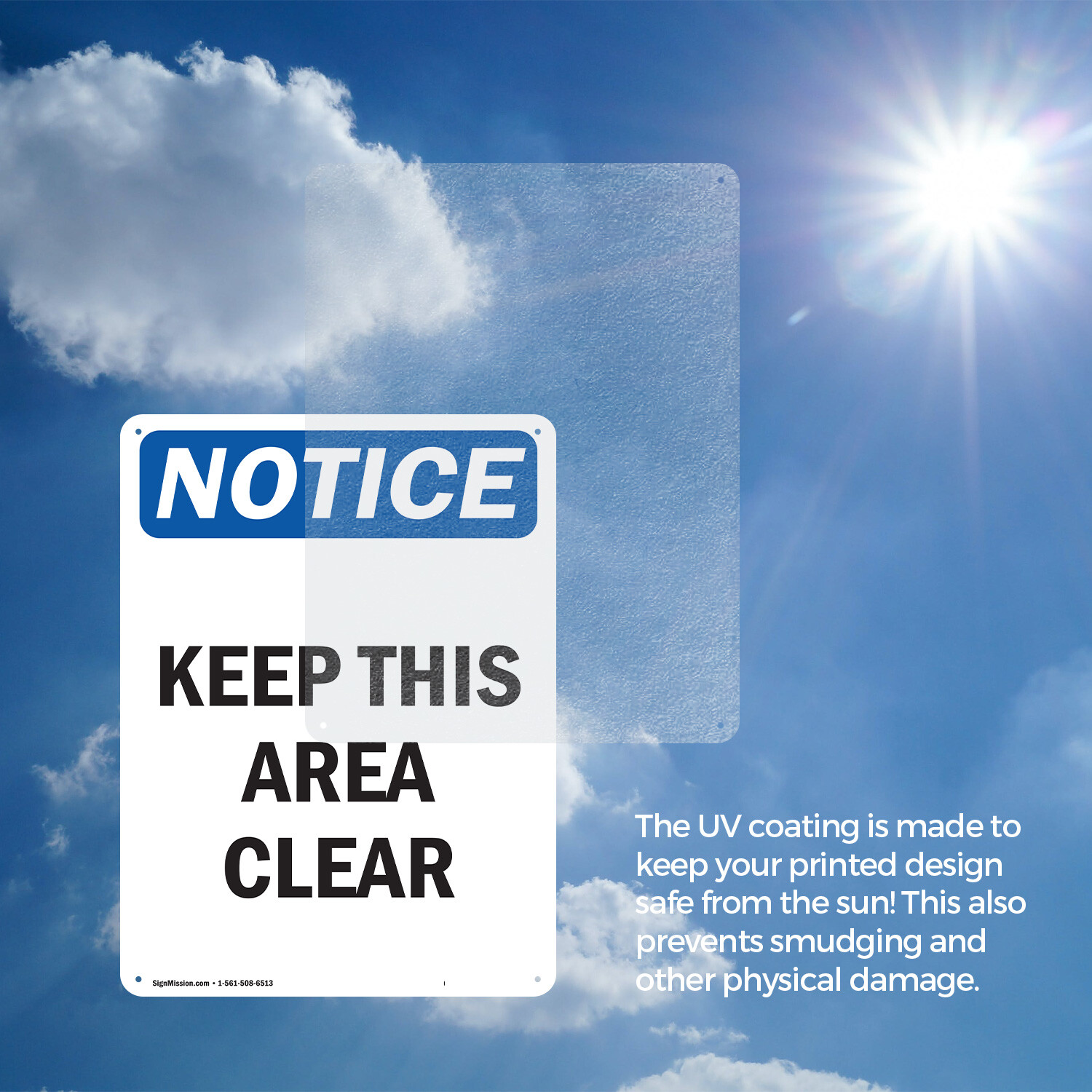 (2 Pack) Keep This Area Clear OSHA Notice Sign Decal Metal Plastic