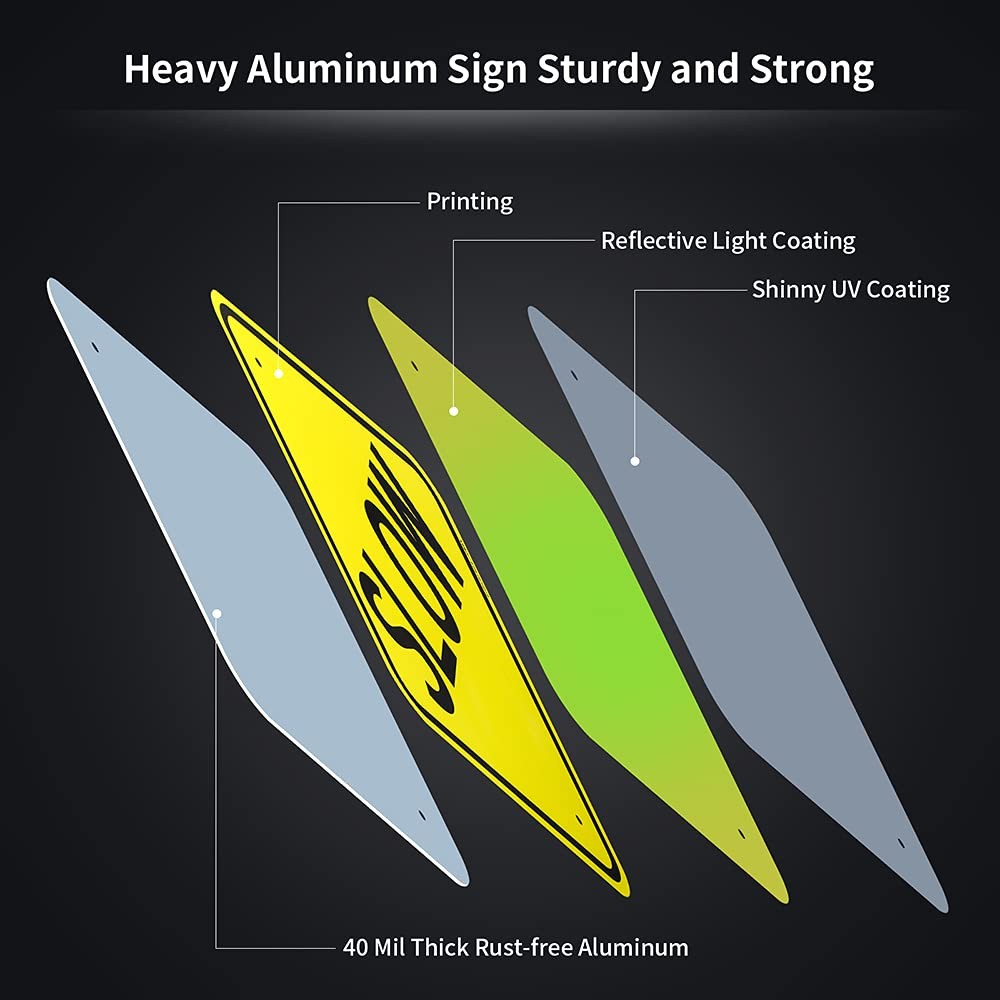 Slow Sign 12×12 Inch .040 Aluminum Reflective Rust Free UV Protected Safety