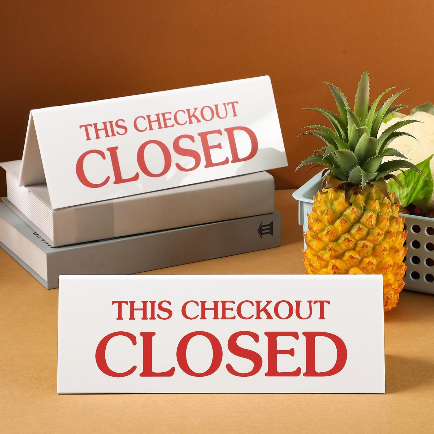 3 Pcs Checkout Closed Desk Sign 11 x 4 Inch Engraved Acrylic Tabletop Retail Cou