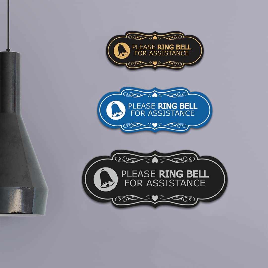 Designer Please Ring Bell for Assistance (Classic Bell) Wall or Door Sign