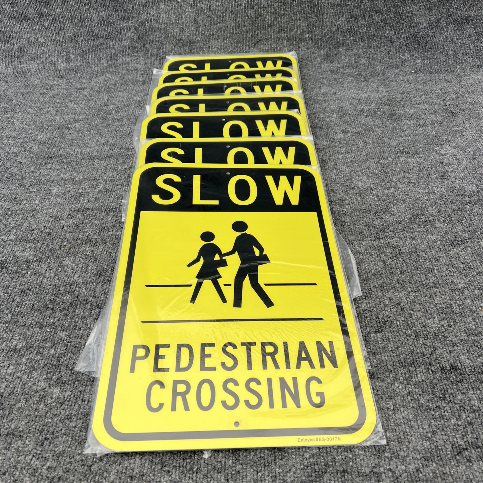 2-Pack Large Slow Pedestrian Crossing Sign, 18&Prime;x 12&Prime; .040 Aluminum Reflective…