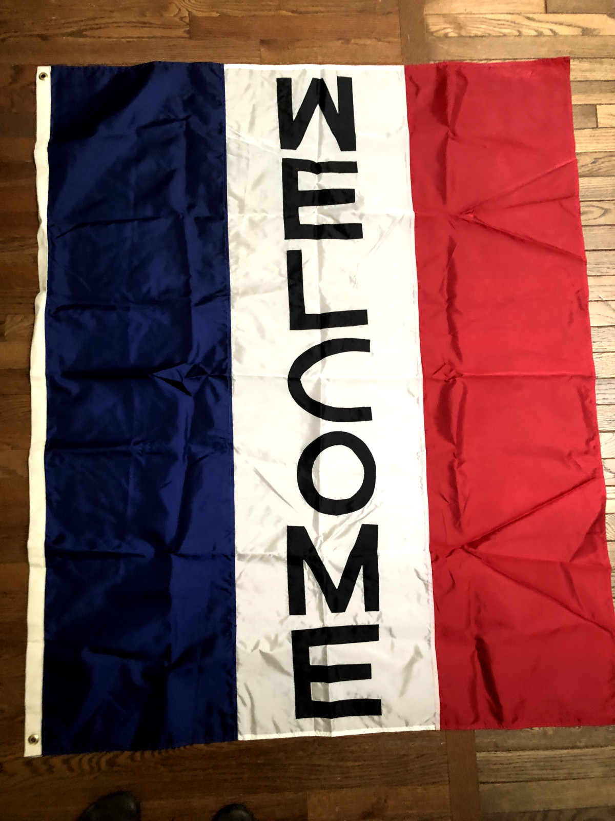 « OPEN » and « WELCOME » Flags ~3 1/2×5 feet Nylon with Brass Grommets Set of 2