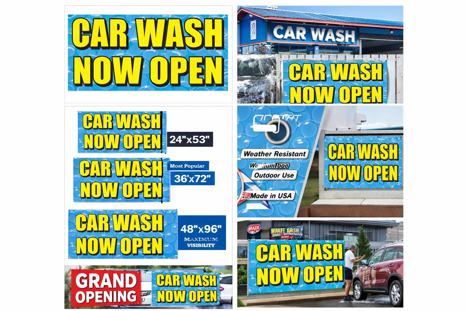 Car Wash Now Open For Sale Advertising Vinyl Banner Flag Sign Many Sizes