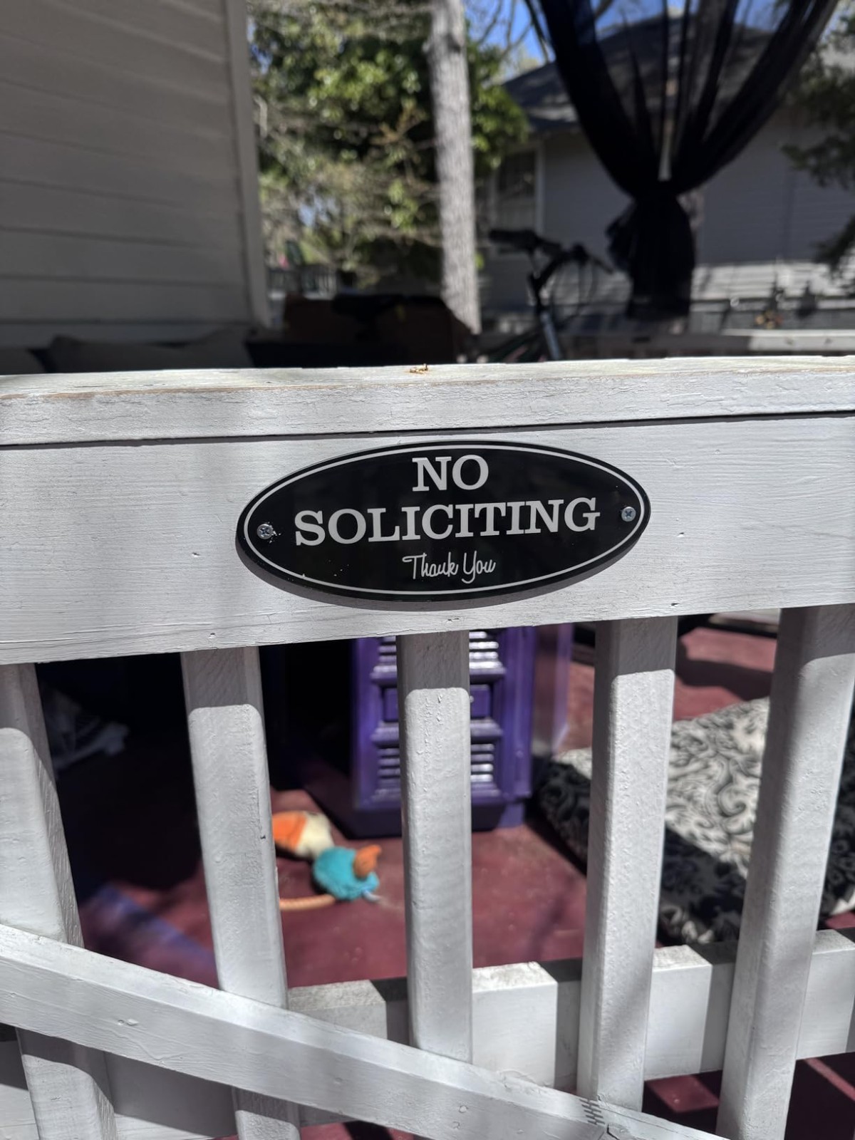 2.8×7 in No Soliciting Sign Weatherproof UV Resistant Door Home Office Black New