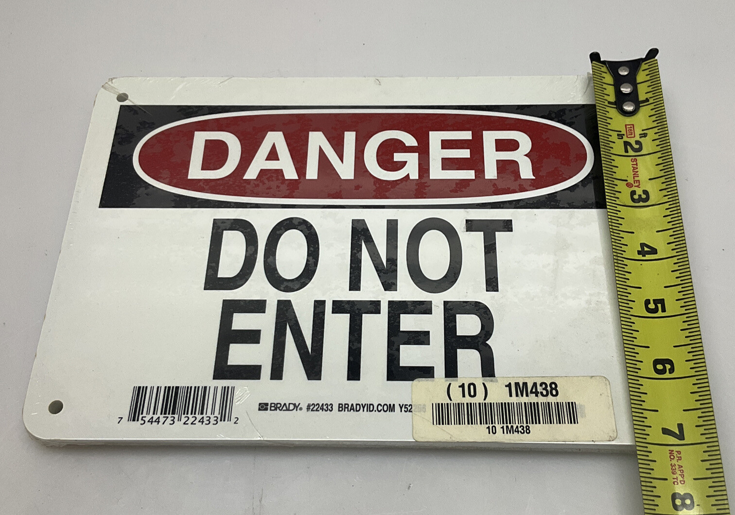10 Pack Brady 22433 Danger Do Not Enter Sign Plastic 7” H x 10” L