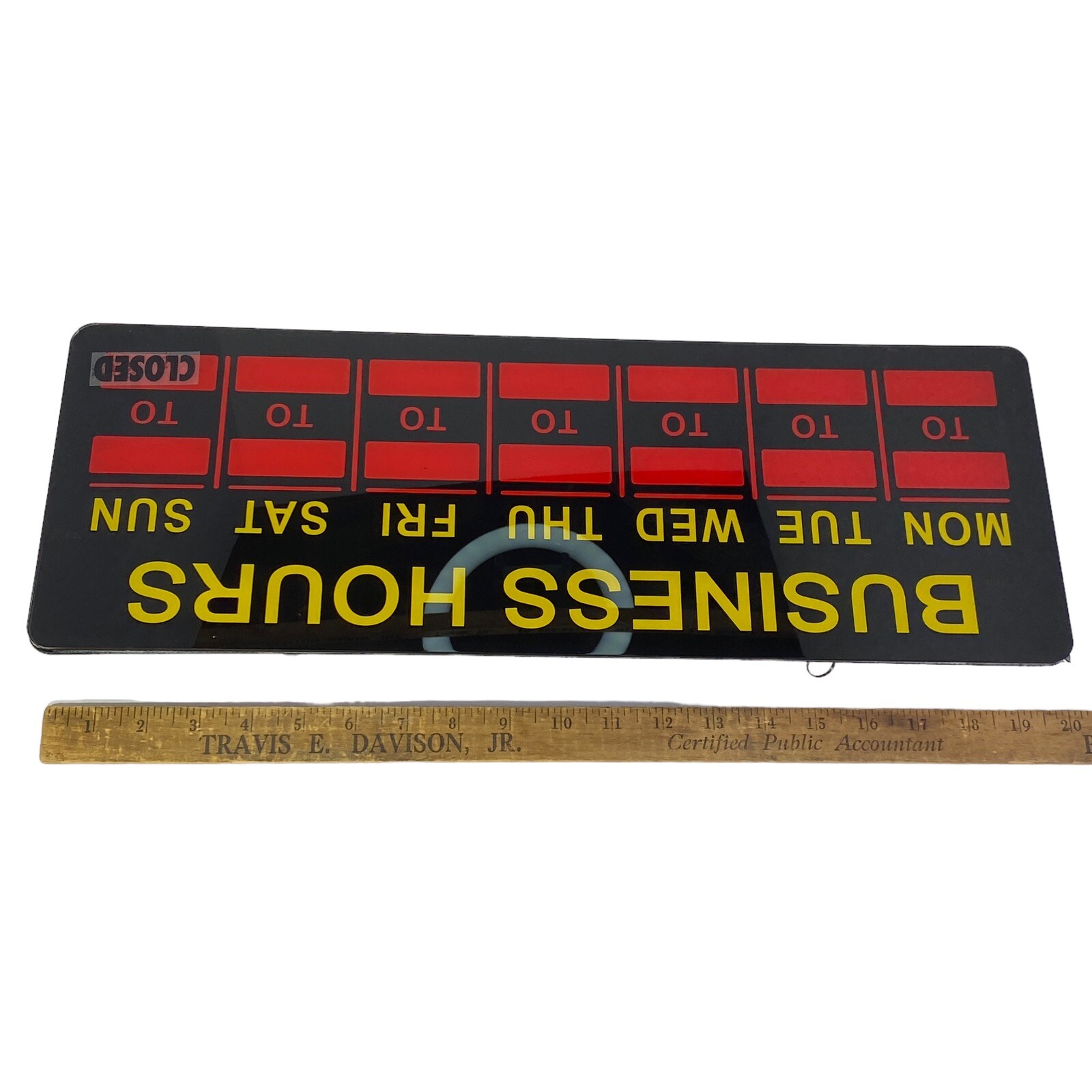 Mystiglo LED Business Hours Light Up Sign Black Red Yellow 20&Prime; x 7.5&Prime; Attention