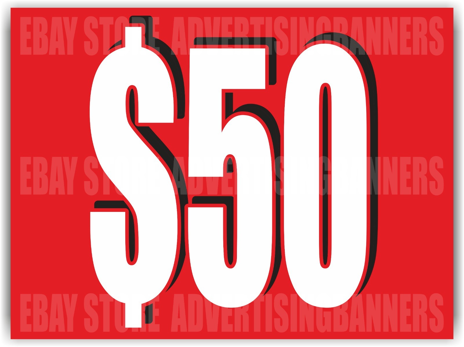 $50 Yard Sign with H-Stakes Lawn Sign SALE Discount Clearance Fixed Price Shop