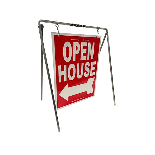 Real Estate Open House Sign Kit Metal A-Frame 5-Pack Red Swinger