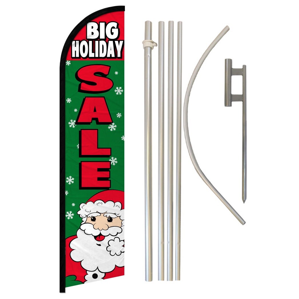 Big Holiday Sale Full Curve Windless Swooper Flag Pole Kit Christmas Sale