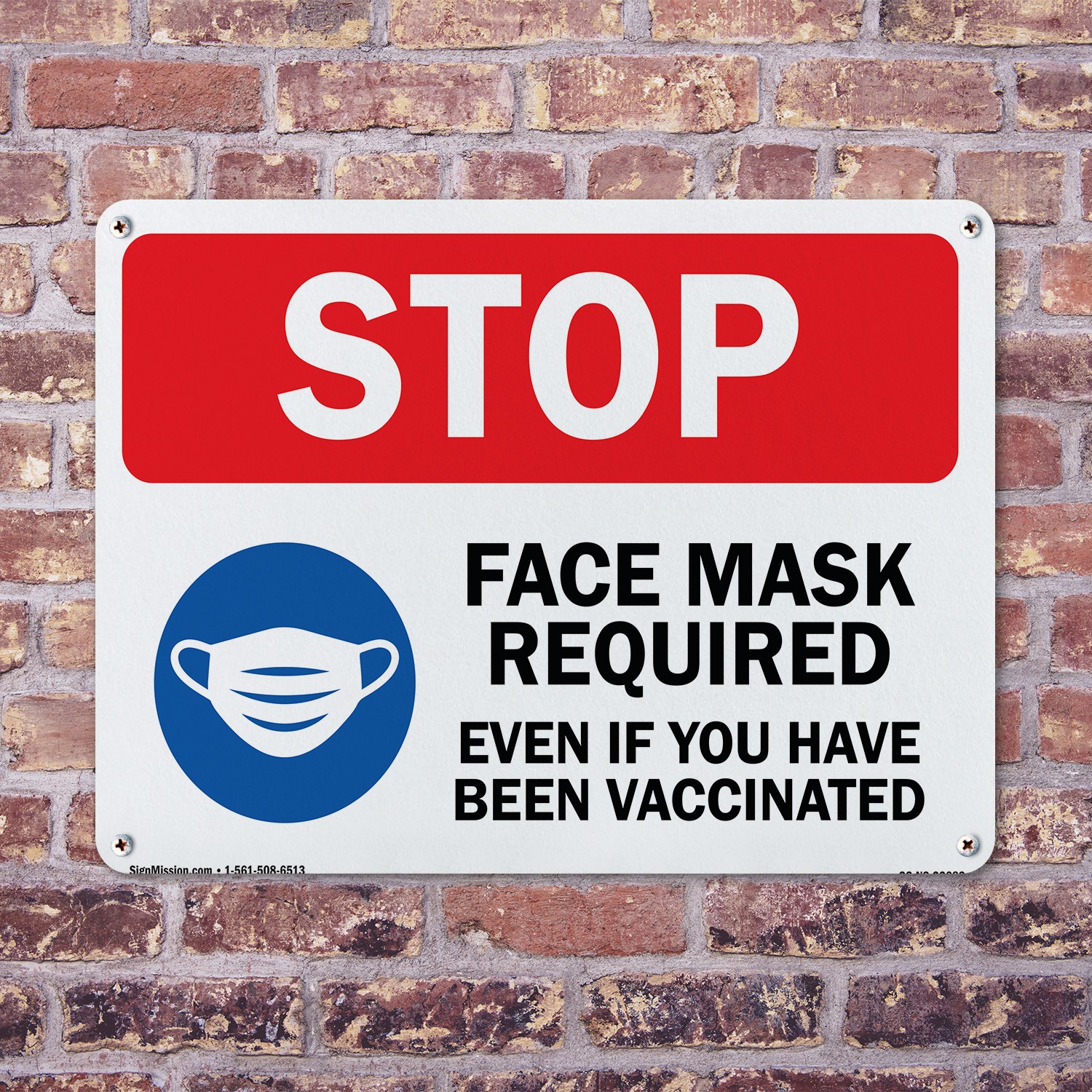 Stop Face Mask Required Even If You Have Been Public Safety Sign 5 or 10 Pack