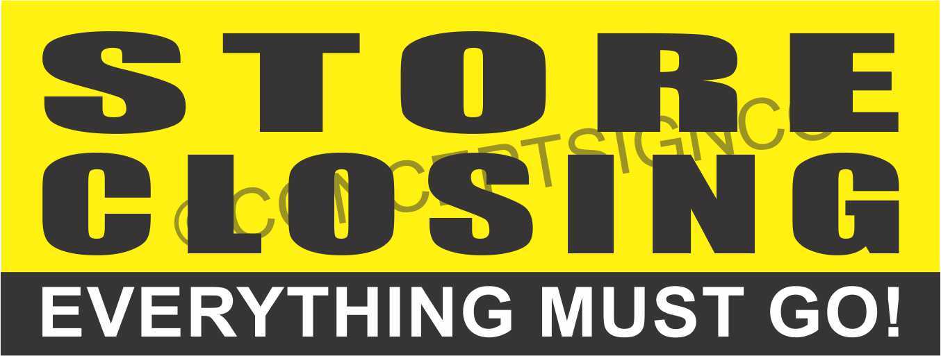 3&rsquo;X8&prime; STORE CLOSING BANNER Outdoor Sign LARGE Everything Must Go Clearance Sale