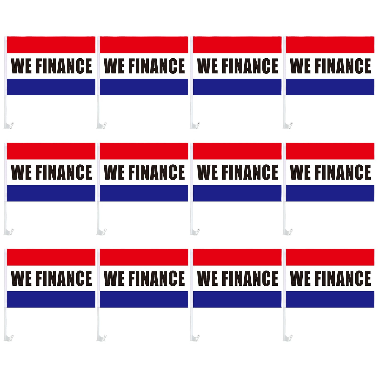 12 Pcs Window Clip on Flag 12 x 16 Inch Red Advertising Sign Single Sided Car…