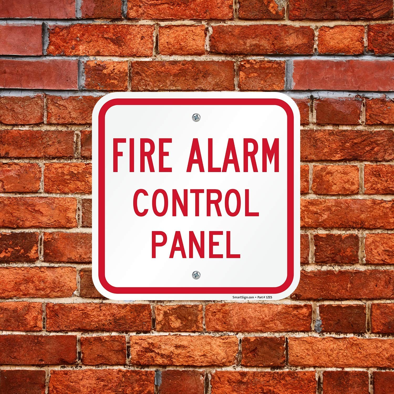 K5834AL12x12 Fire Alarm Control Panel Sign 12×12 Inch Aluminum Red