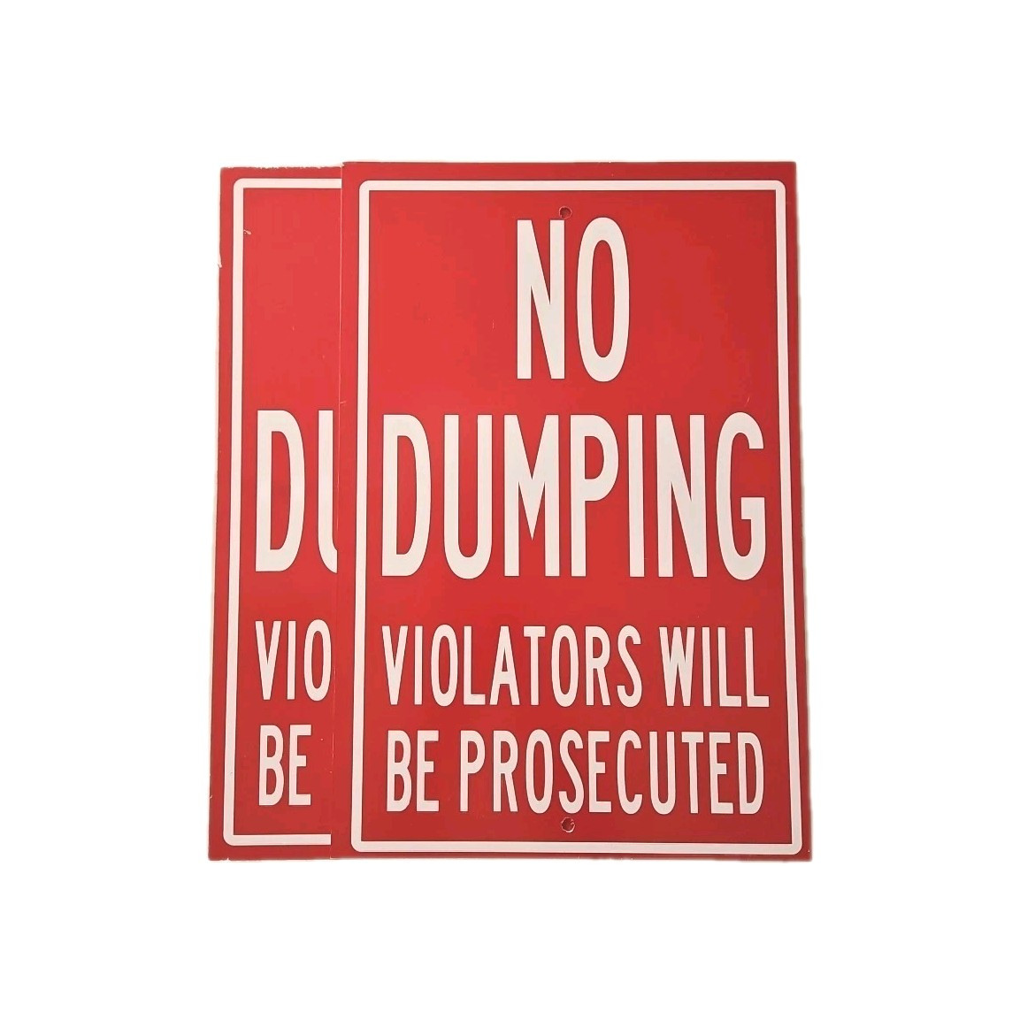 « No Dumping Violators Will Be Prosecuted » Heavy Duty Metal Sign, 18&Prime; X 12&Prime;