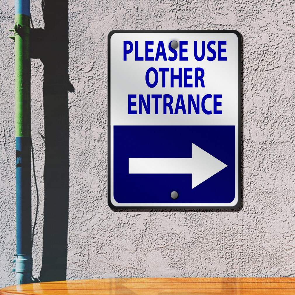 Vertical Metal Sign Directional A-Frame Right M Weatherproof Street