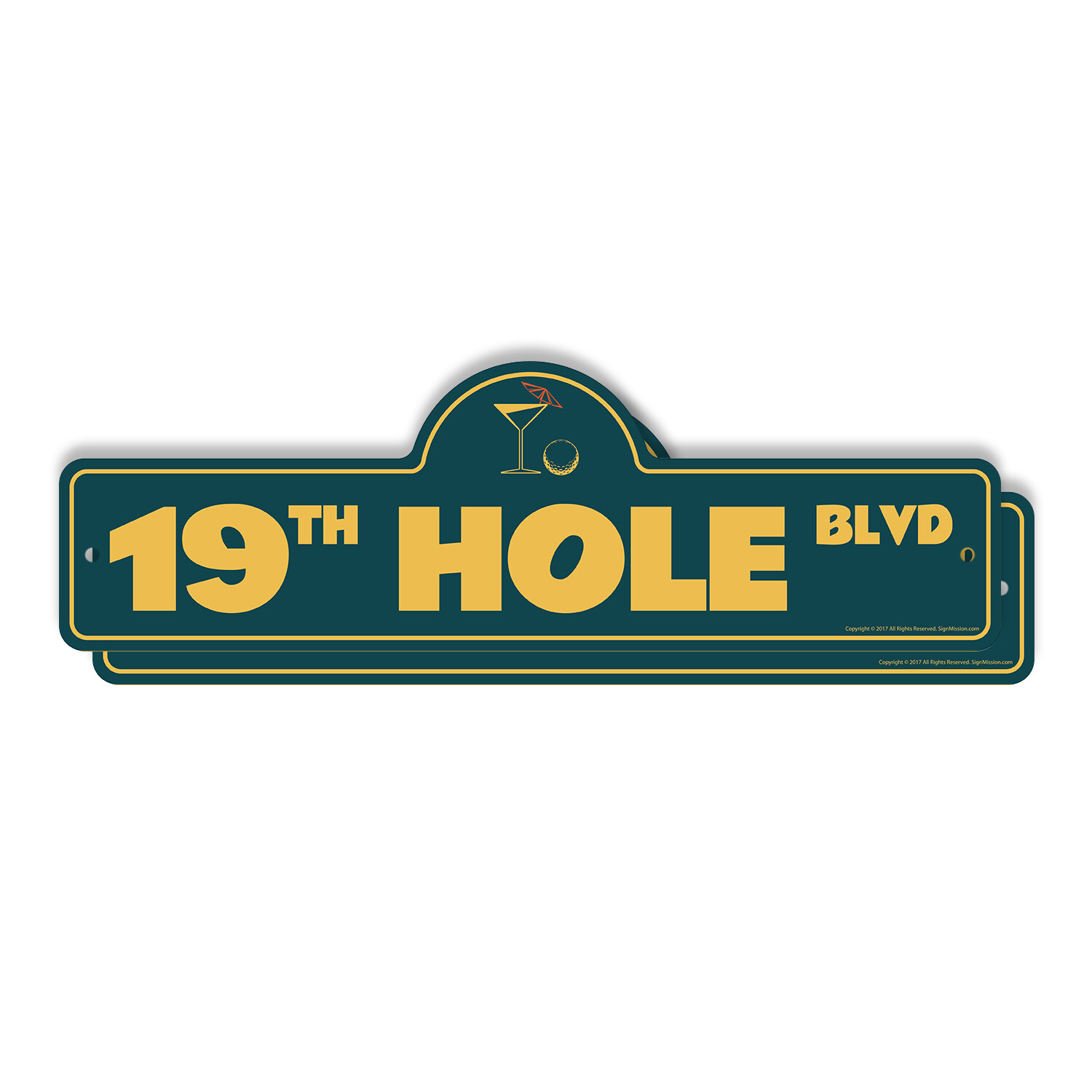 19th Hole Plastic Street Sign Crossing Xing Gift Weatherproof