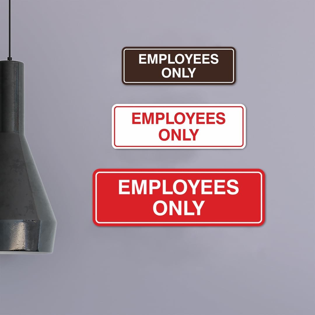 Employees Only Sign Standard Brushed Gold Small Wall Door Decor 2 PCS